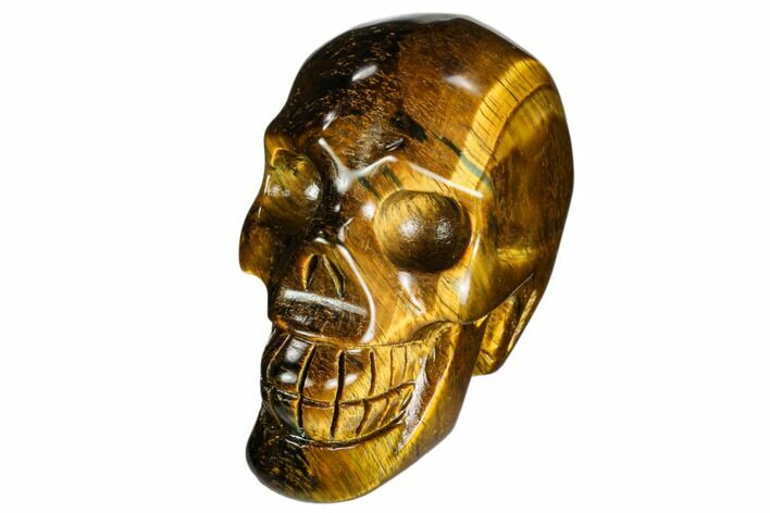 Polished Tiger's Eye Skull - Crystal Skull #111807